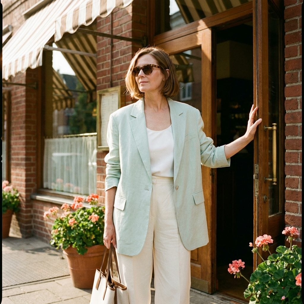The Pastel Linen Blazer She Only Took Off When It Got Too Hot