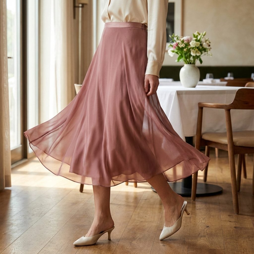 The Chiffon Overlay Skirt That Moved When She Walked