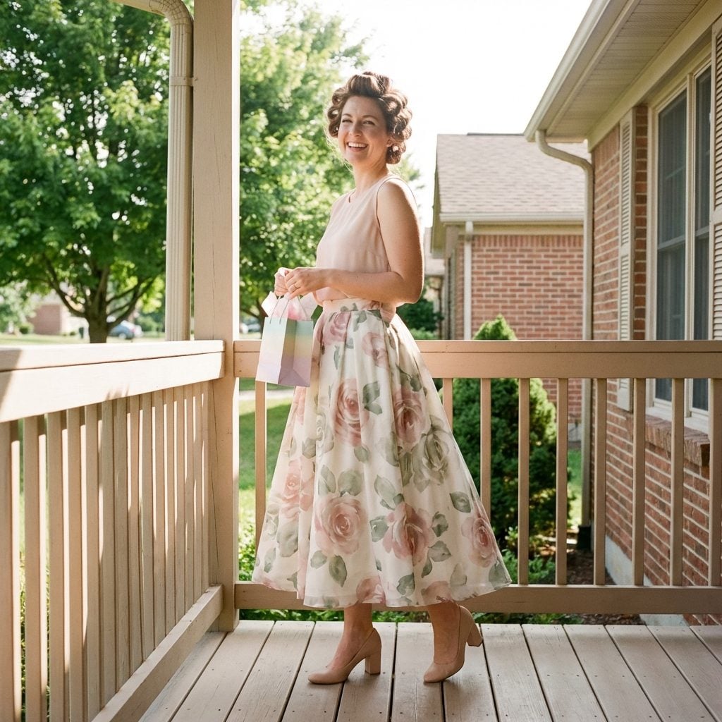 The Floral Tea-Length Skirt She Paired With Everything (Including Things She Shouldn't Have)