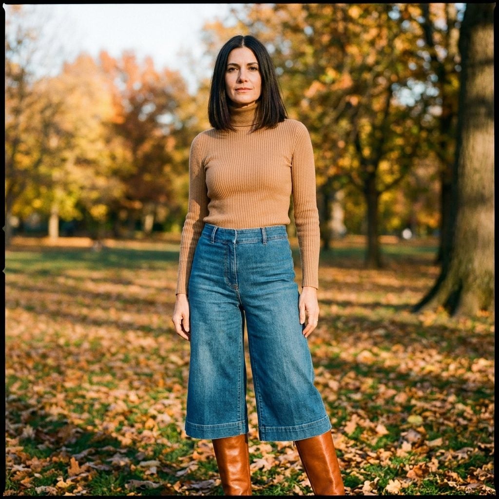 Denim Gauchos: The Wide-Legged Cropped Pants That Were Somehow Both Casual and Fancy