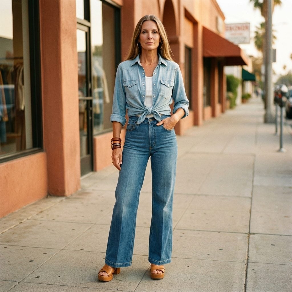 Chambray Shirts Worn Tied, Tucked, or Layered Over Everything