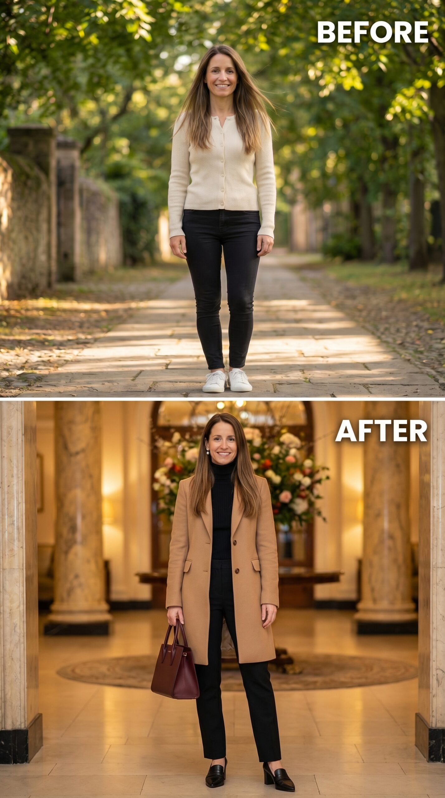 Camel Coat, Black Turtleneck, and the Shift That Reads as Serious