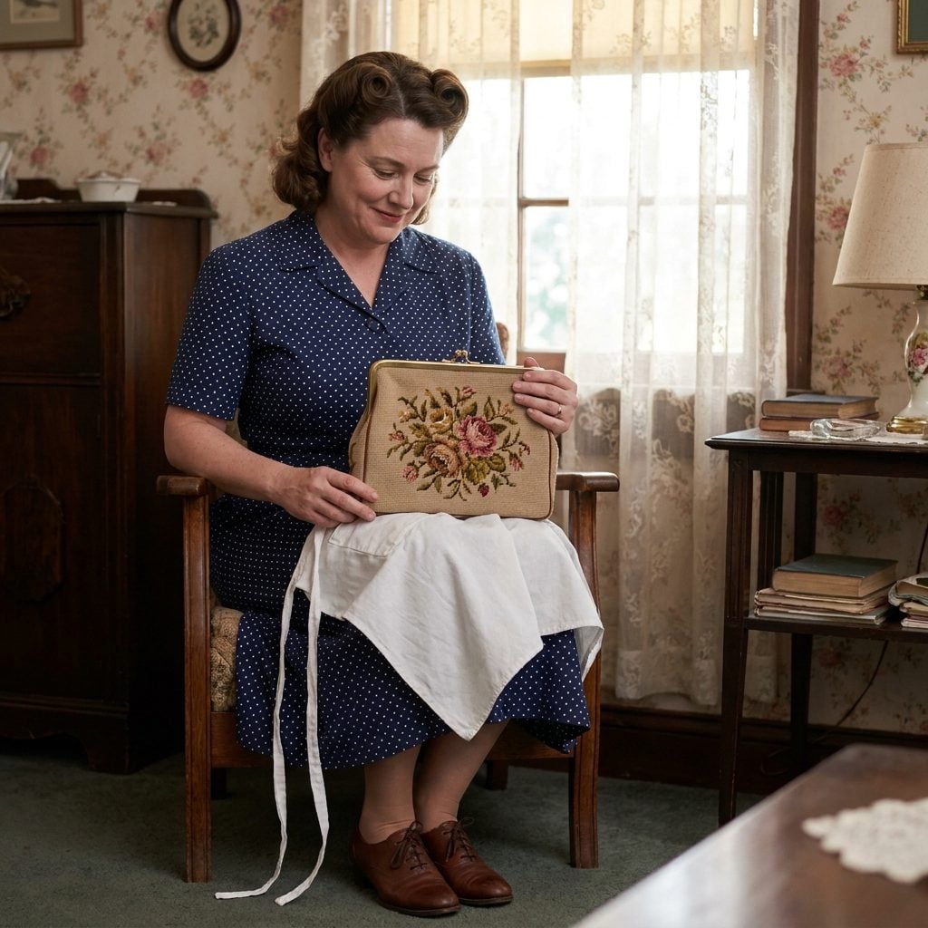 Needlepoint Handbags, Often Stitched by the Woman Who Carried Them