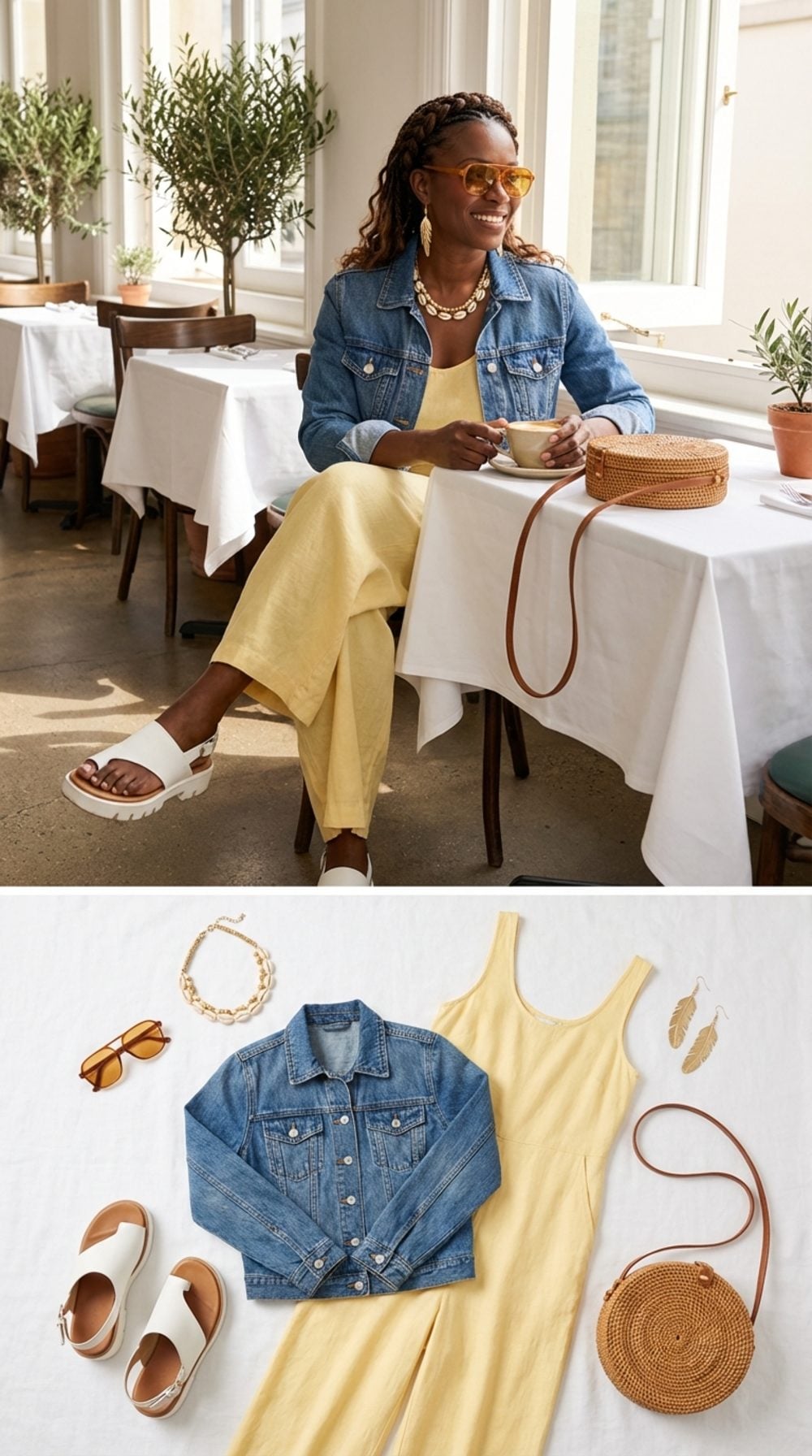 Sunday Brunch in Butter Yellow and Classic Medium Wash