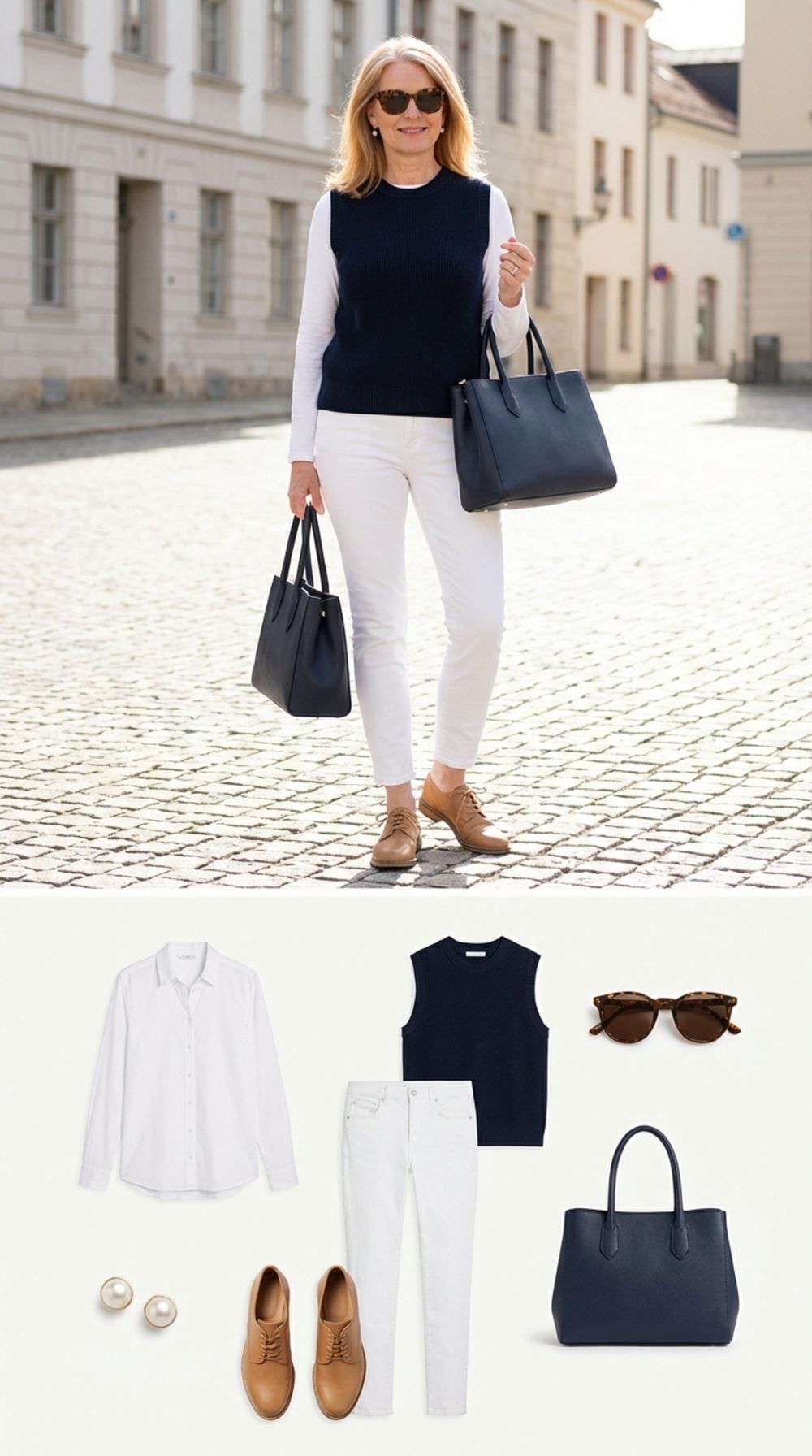 Summer Navy: The Striped Knit Vest and White Denim Capsule Formula