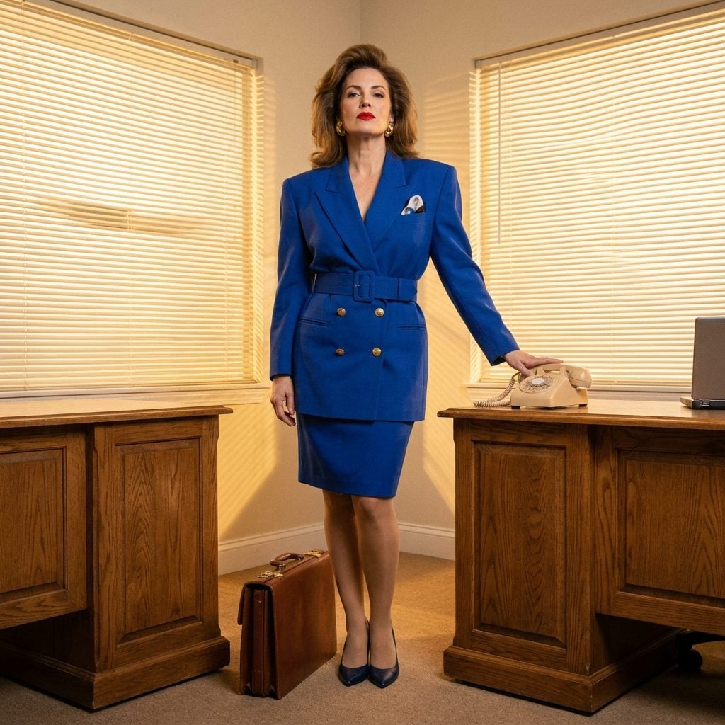The Power Suit With Shoulder Pads That Could Take Out a Coworker in the Elevator