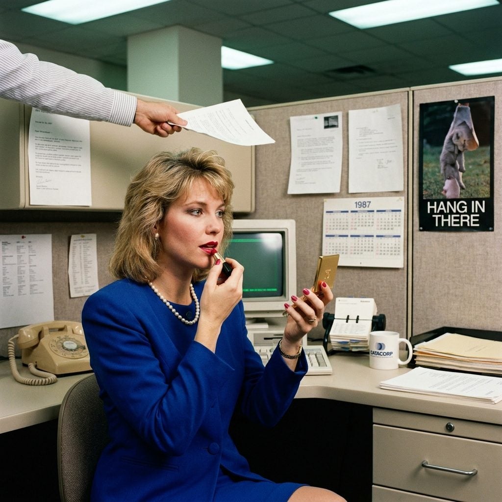Bold Red Lipstick Reapplied at Your Desk Like It Was Part of Your Job Description