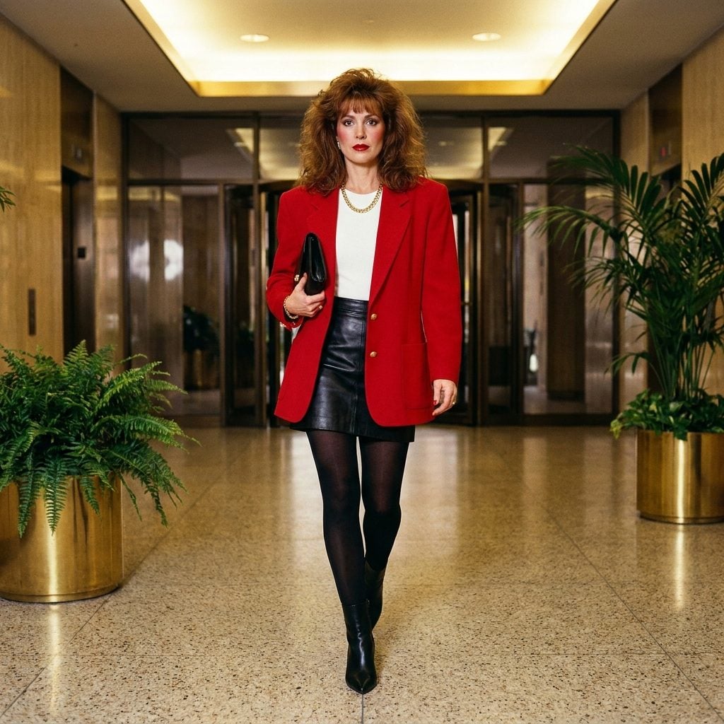 The Leather Miniskirt Paired With a Structured Blazer (a.k.a. Business on Top, Rock Concert Below)