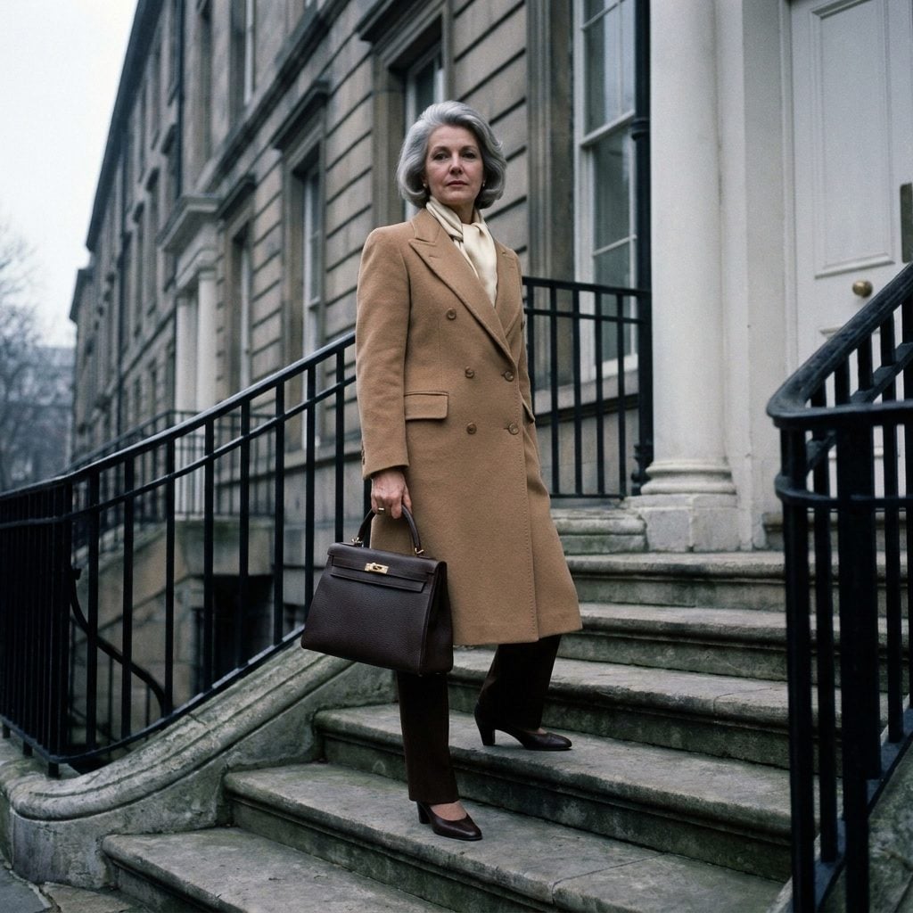 The Hermès Kelly Bag in Grained Leather, Carried Like Quiet Authority