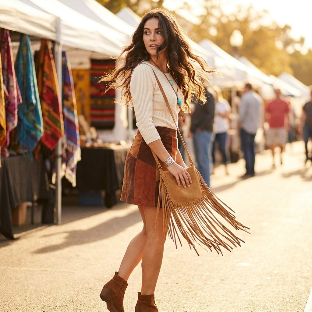 The Fringe-Heavy Suede Bag That Swayed With Every Step You Took