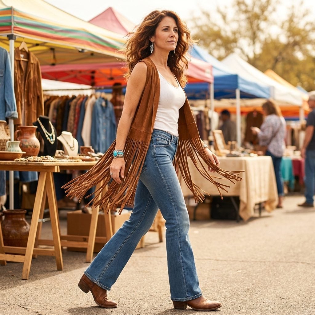 Fringed Suede and Cotton Tops That Moved Like They Had Somewhere to Be