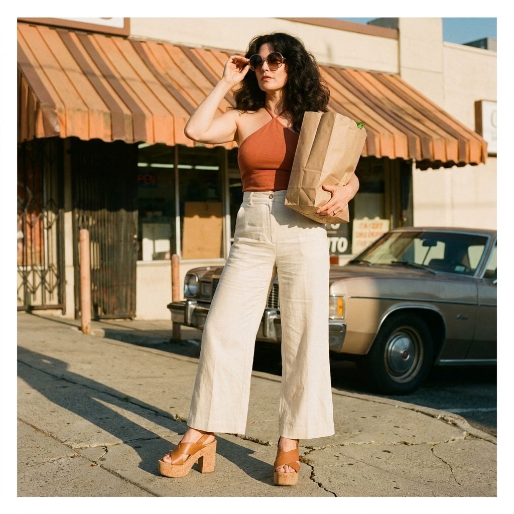 Platform Sandals and Chunky Wedges Worn to Do Absolutely Ordinary Things