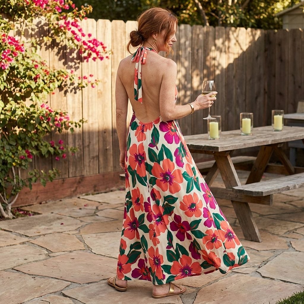 Halter Maxi Dresses With Open Backs So Low They Were Basically a Dare