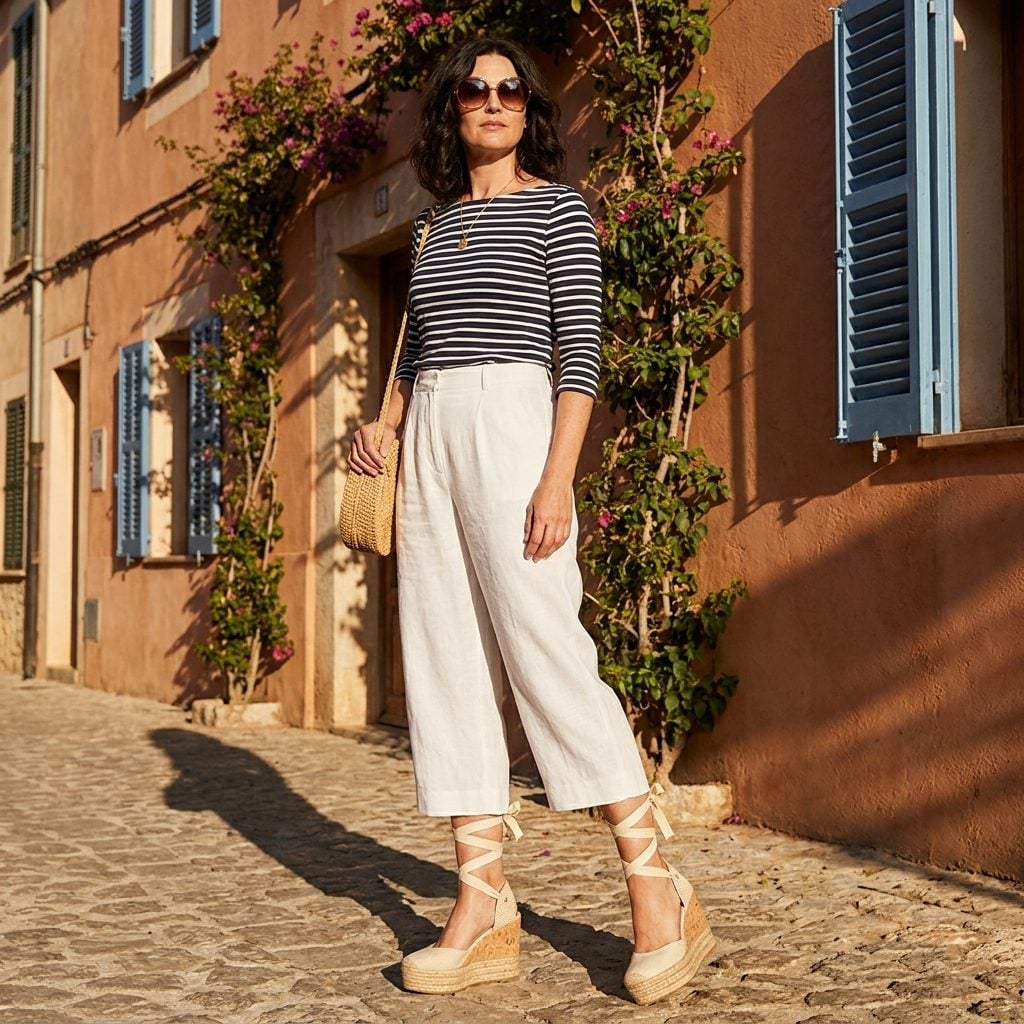Cork Platform Wedge Espadrilles With Ankle Ties That Took Ten Minutes to Lace Up