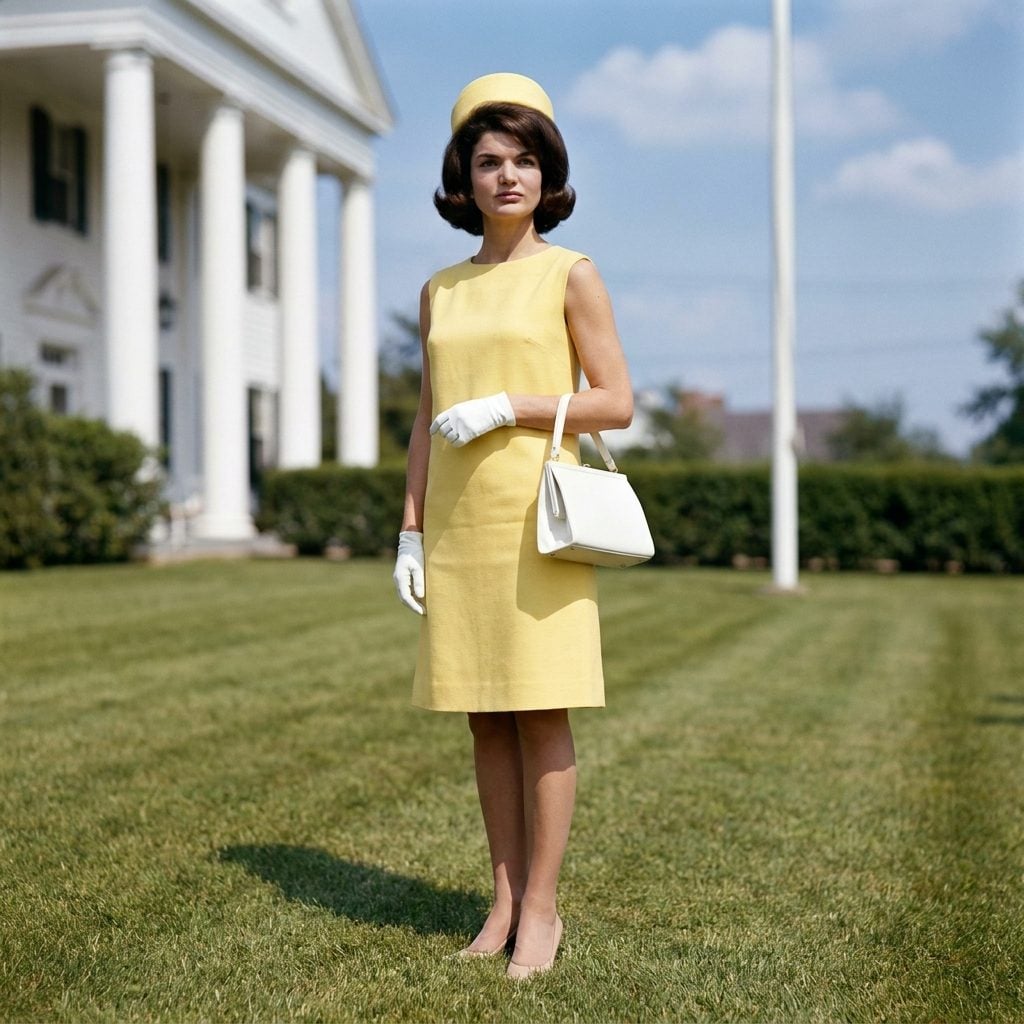 The Jacqueline Kennedy Summer Uniform: Sleeveless Shift, Pillbox Hat, White Gloves, and Pumps Even in 90-Degree Heat