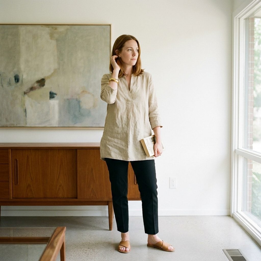 Sleeveless Linen Tunic Tops Over Cigarette Pants: The Look That Said 'I Read Vogue and Also Do Things'