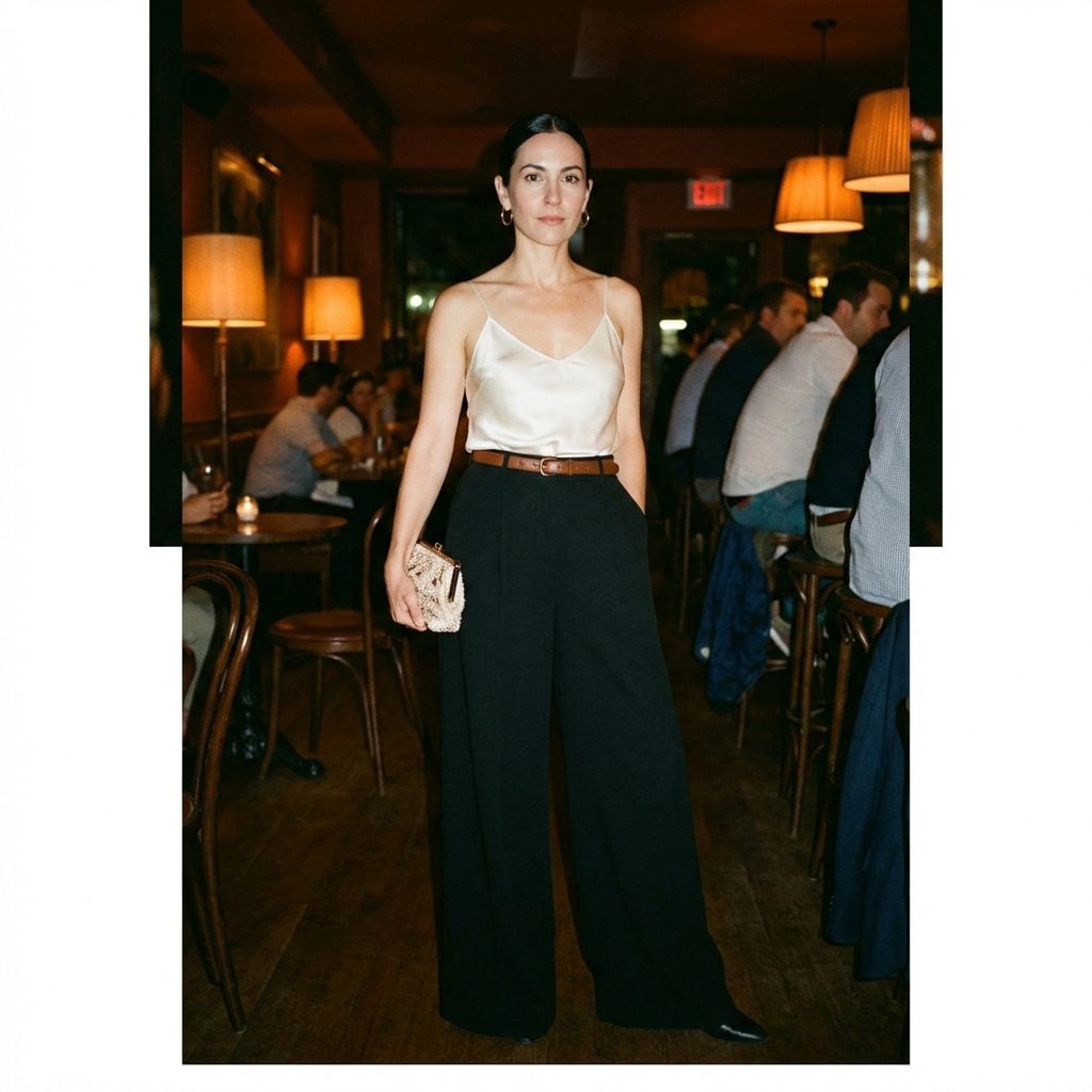 Wide-Leg Trousers That We Called 'Dress Pants' But Wore With a Crop Top