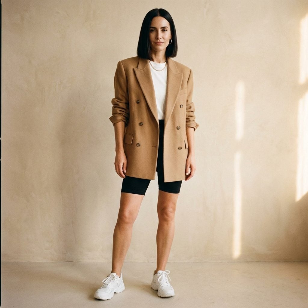 Biker Shorts Under an Oversized Blazer (The Look That Just Came Back and We Have Feelings)