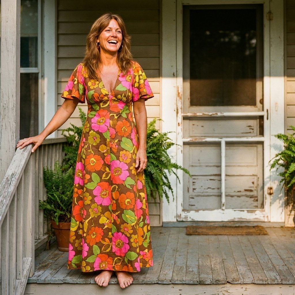 Bold Oversized Floral Prints in Colors That Had No Business Being Together