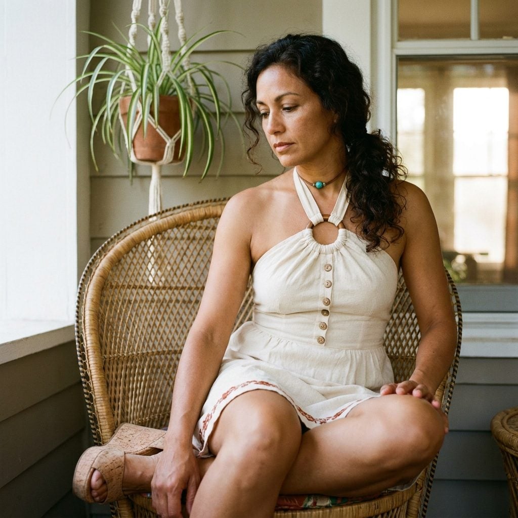 Wooden Buttons, Coconut Shell Rings, and Bead Accents Where a Normal Neckline Would Do