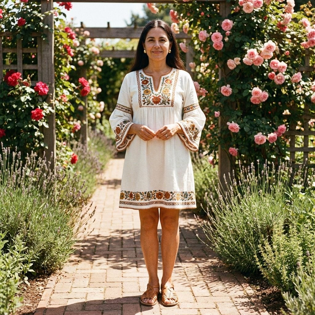 Embroidery and Folk Stitching on Hems, Yokes, and Anywhere a Needle Could Reach