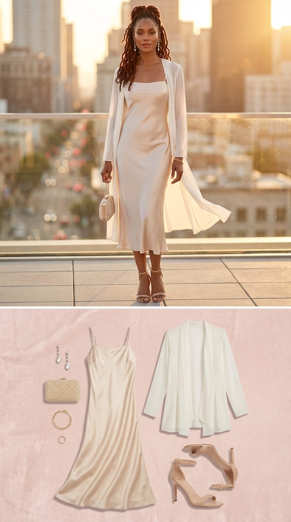 Champagne Satin Slip Dress: The Straight Silhouette That Skims Every Curve