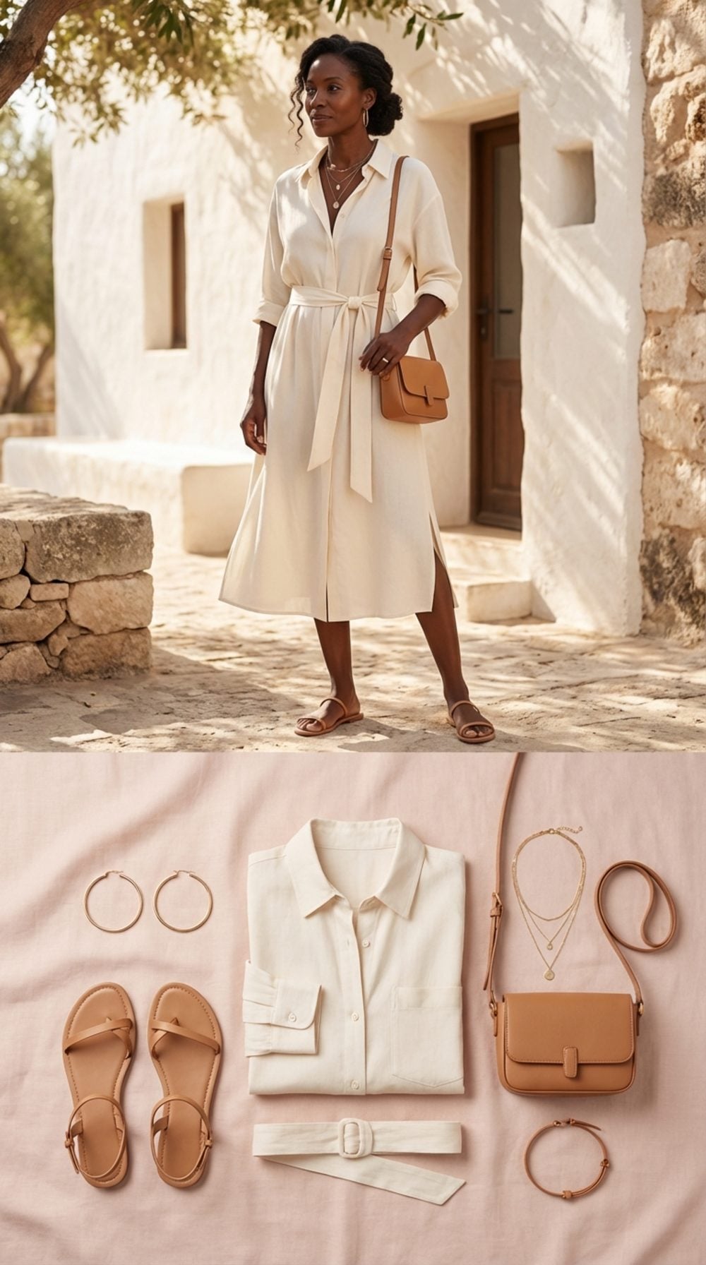 The Cream Midi Shirt Dress That Earns Its Keep on a Long Summer Day