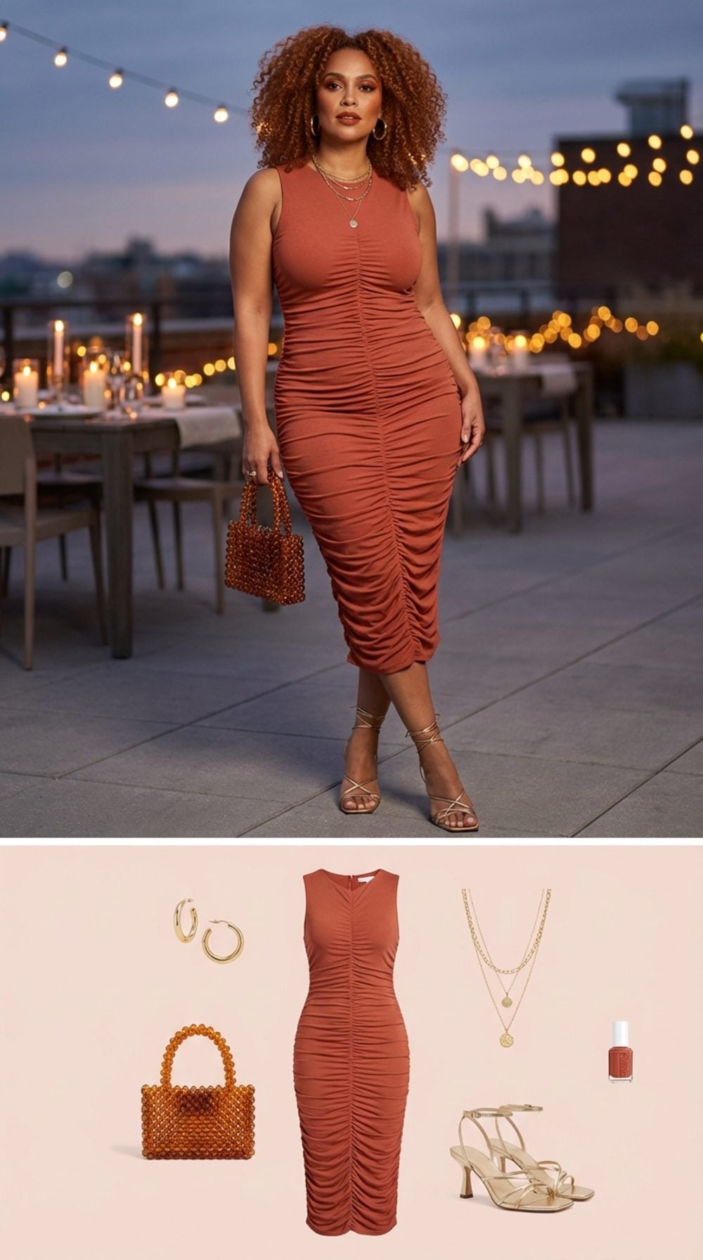 Ruched Sleeveless Midi Dress: Texture That Misdirects, in the Best Way