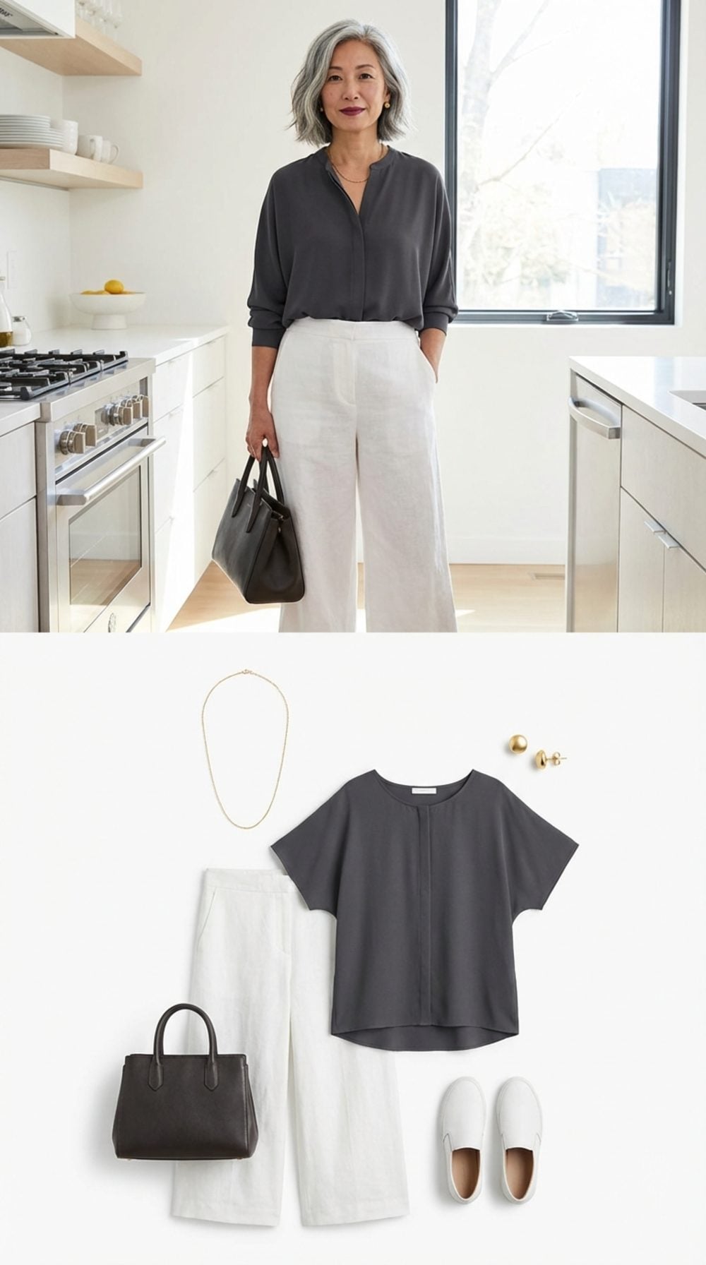 Dolman-Sleeve Blouse in a Dark Solid: The Taper Is the Whole Secret