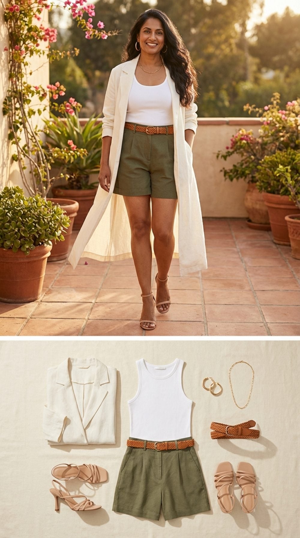 The Duster Trick: Open Layer, Belted Shorts, and a Waist That Appears from Thin Air
