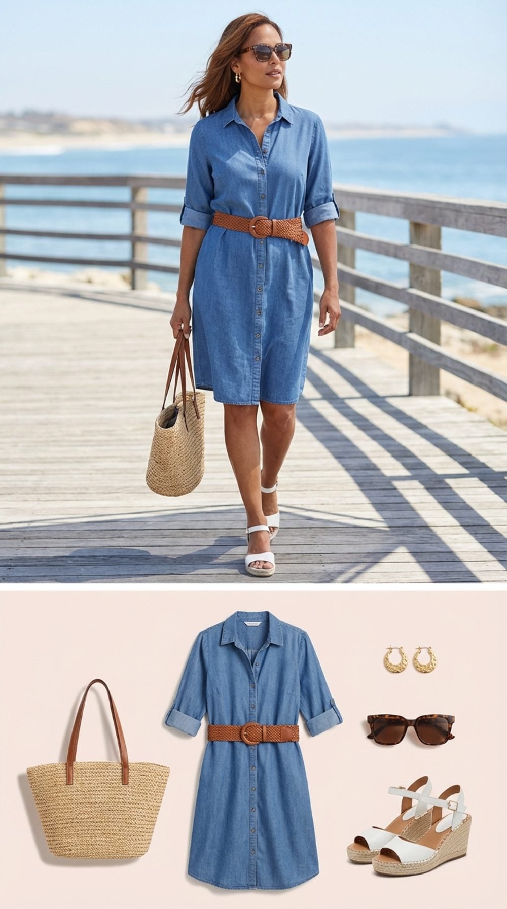 A Belted Chambray Shirt Dress That Earns Its Keep from Brunch to Boardwalk