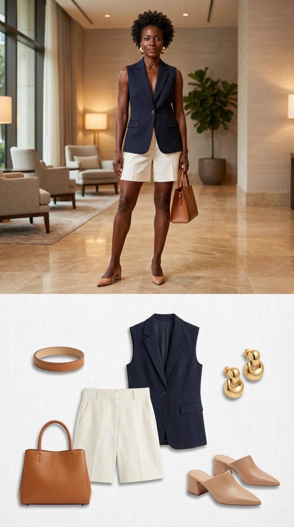 The Sleeveless Blazer Worn Closed: Office-to-Weekend in One Sharp Move