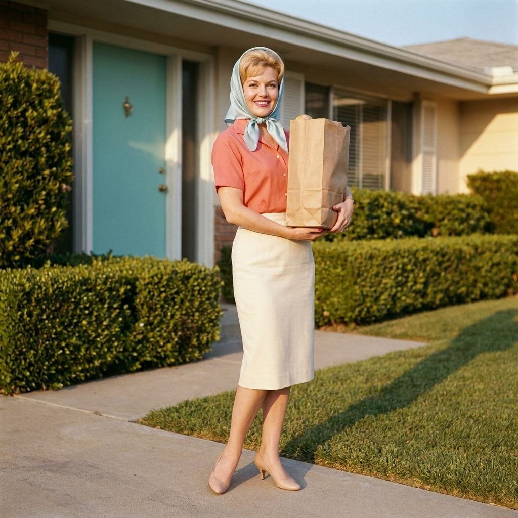The Doris Day Blonde Flip With a Silk Headscarf Tied Under the Chin