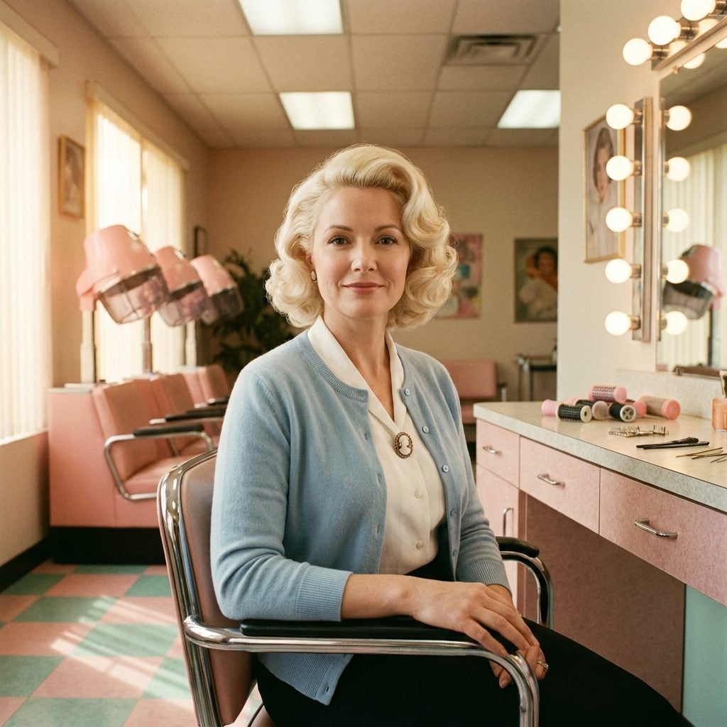 The Beauty Parlor Roller Set: Platinum Waves Brushed Into a Halo You Could Set Your Watch By