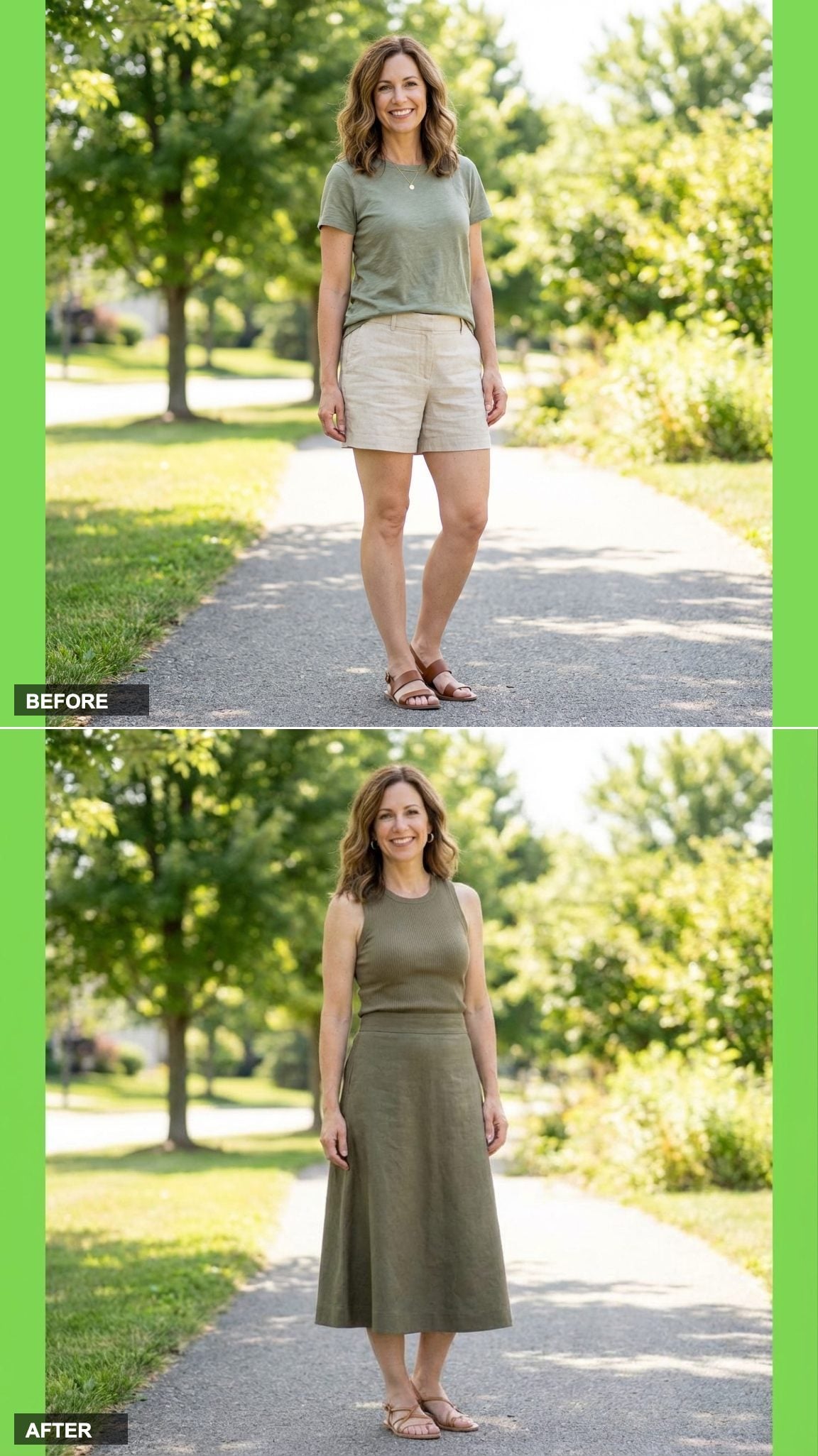 Head-to-Toe Olive: How Monochrome Does the Work of Platform Shoes