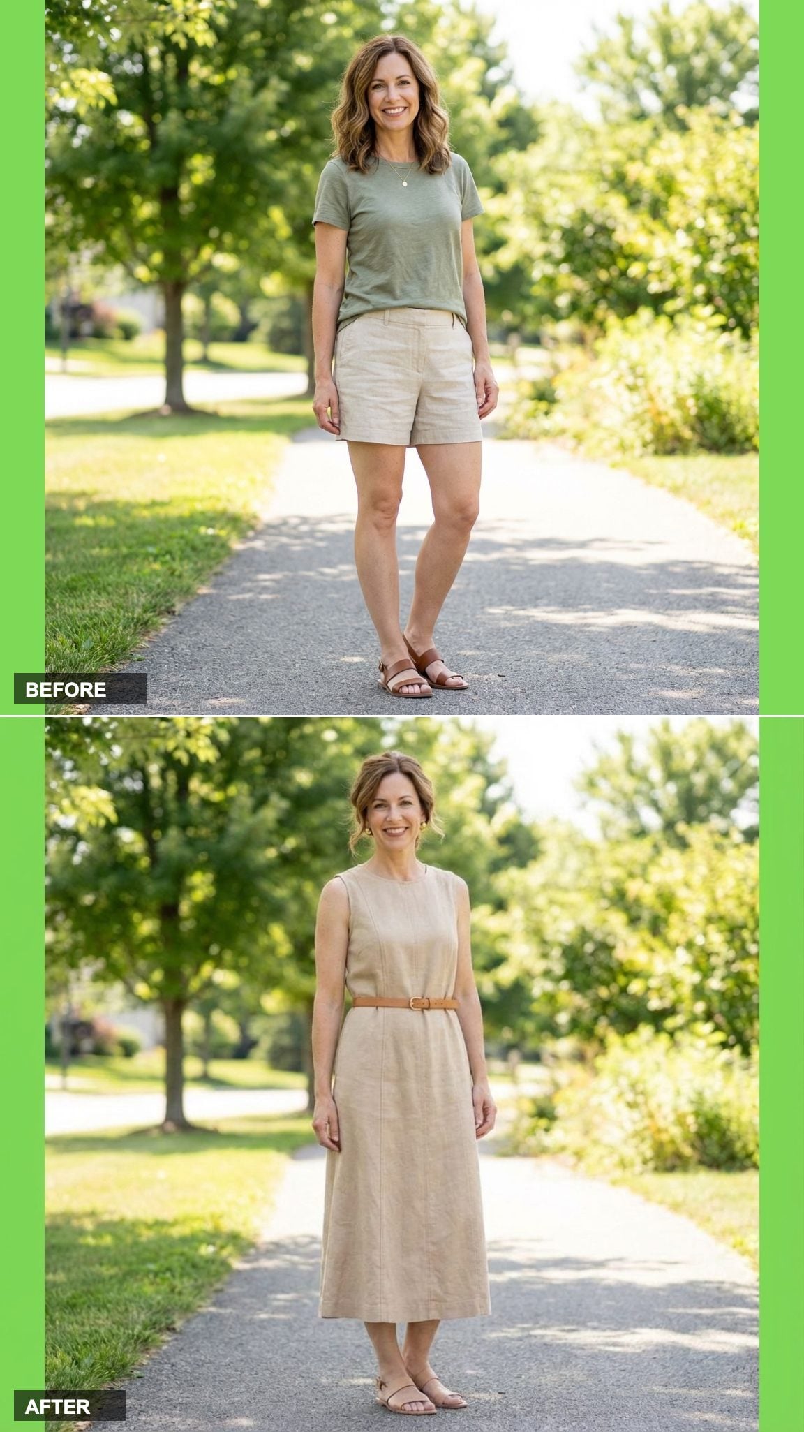 Vertical Paneling on a Belted Midi Dress: Structure That Sculpts While It Lengthens