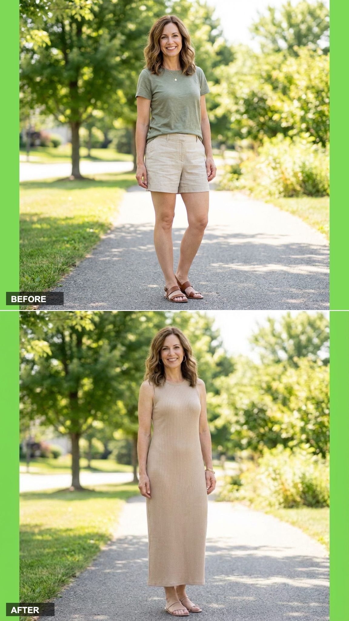 A Column Dress With Vertical Texture Is the Closest Thing to an Optical Illusion in Your Closet