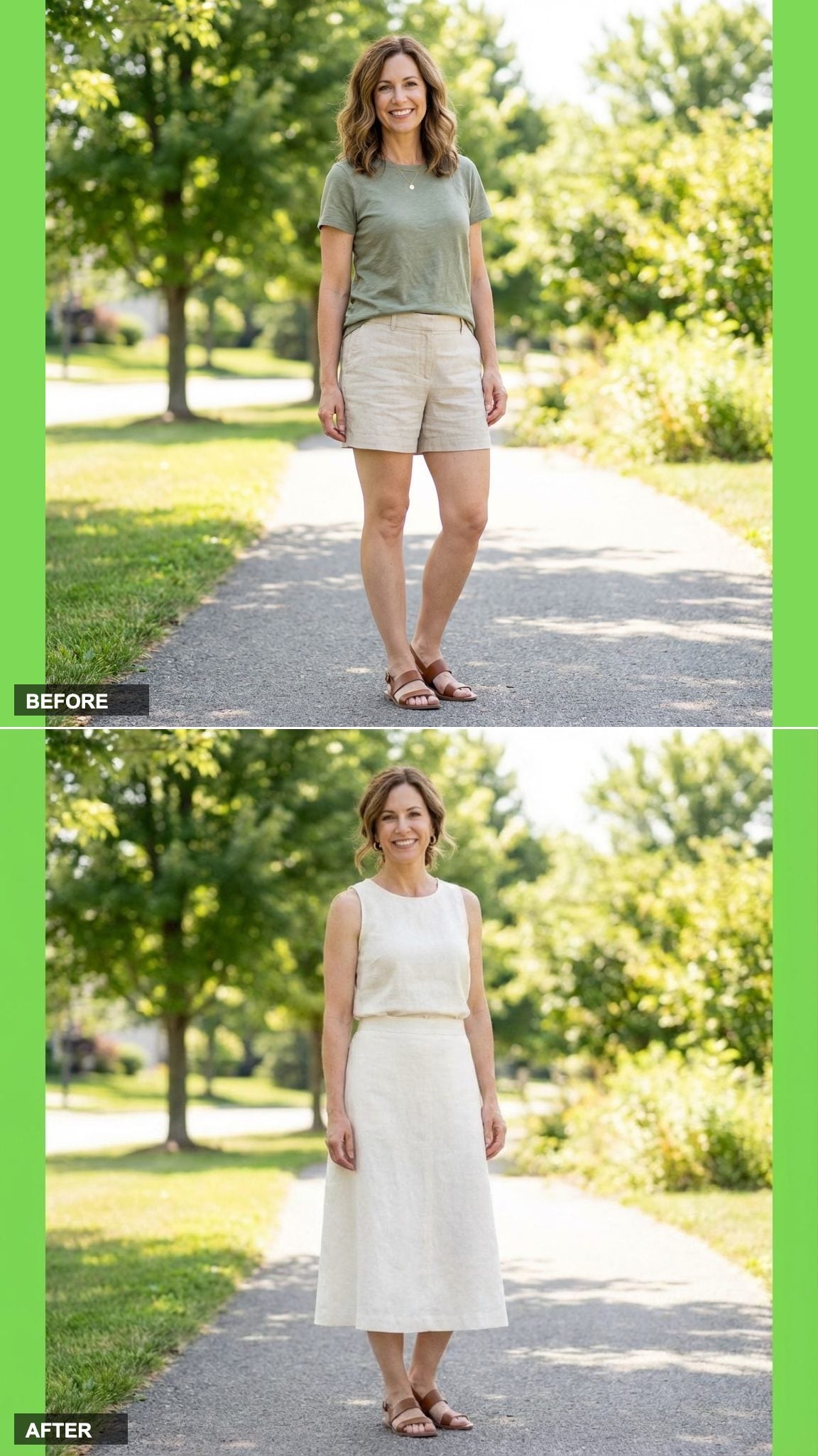 The High-Waist Midi Skirt Tucked-Tank Combo That Never Fails