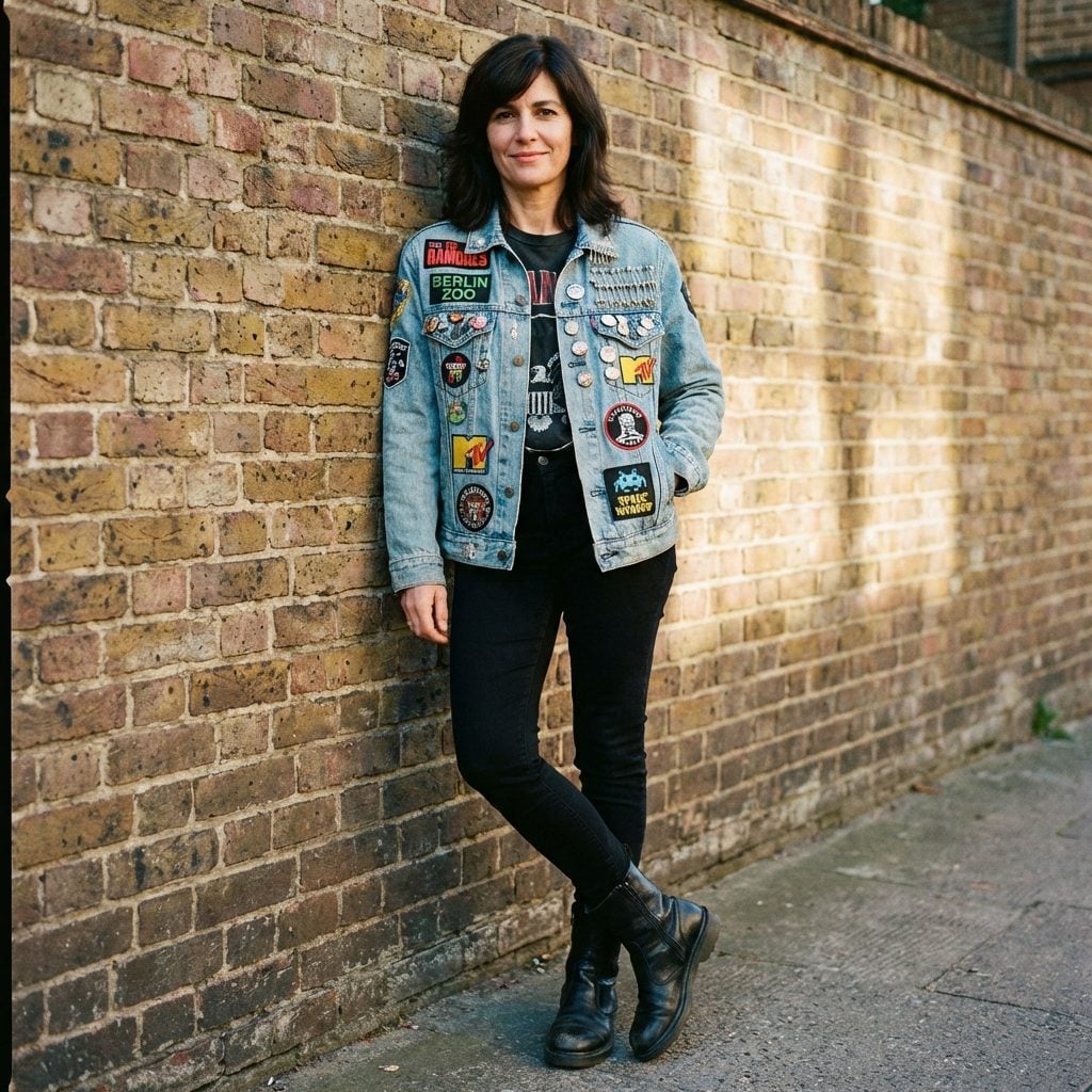 Patch-Covered Denim Jackets with Safety Pins Through Everything