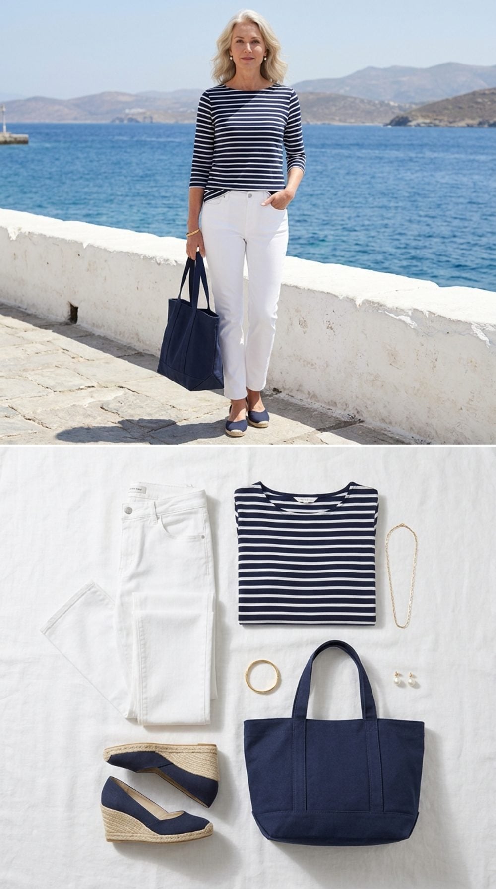 Navy Stripe and Crisp White: A Coastal French Uniform for the Woman Who Has Done the Work