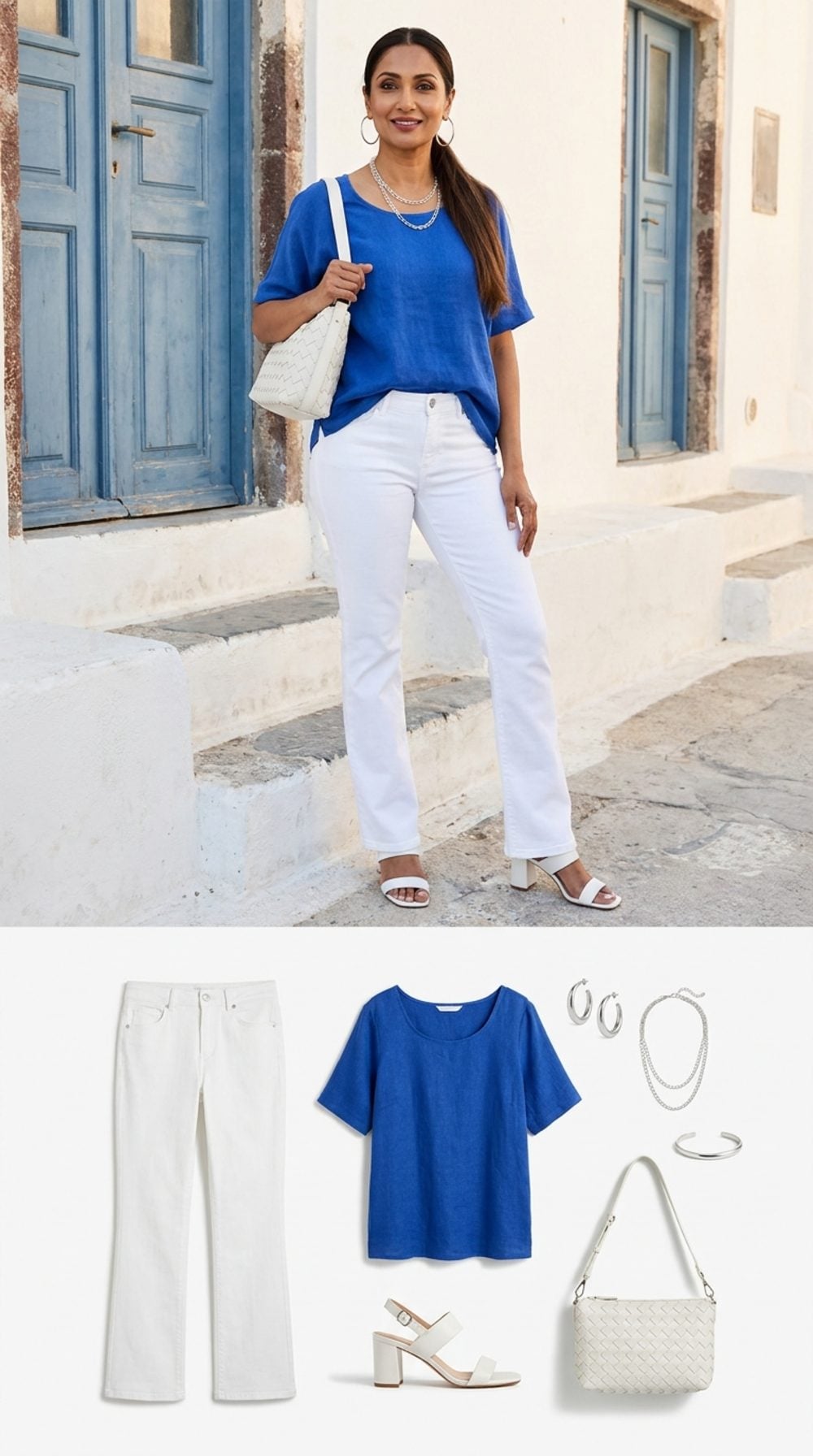 Cobalt Blue Linen Top and White Jeans: The Color Prescription for a Flat Summer Morning