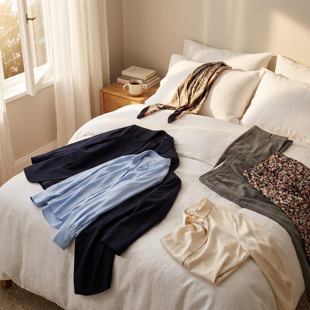 9. Every Morning Ends With a Pile of Rejected Outfits on the Bed
