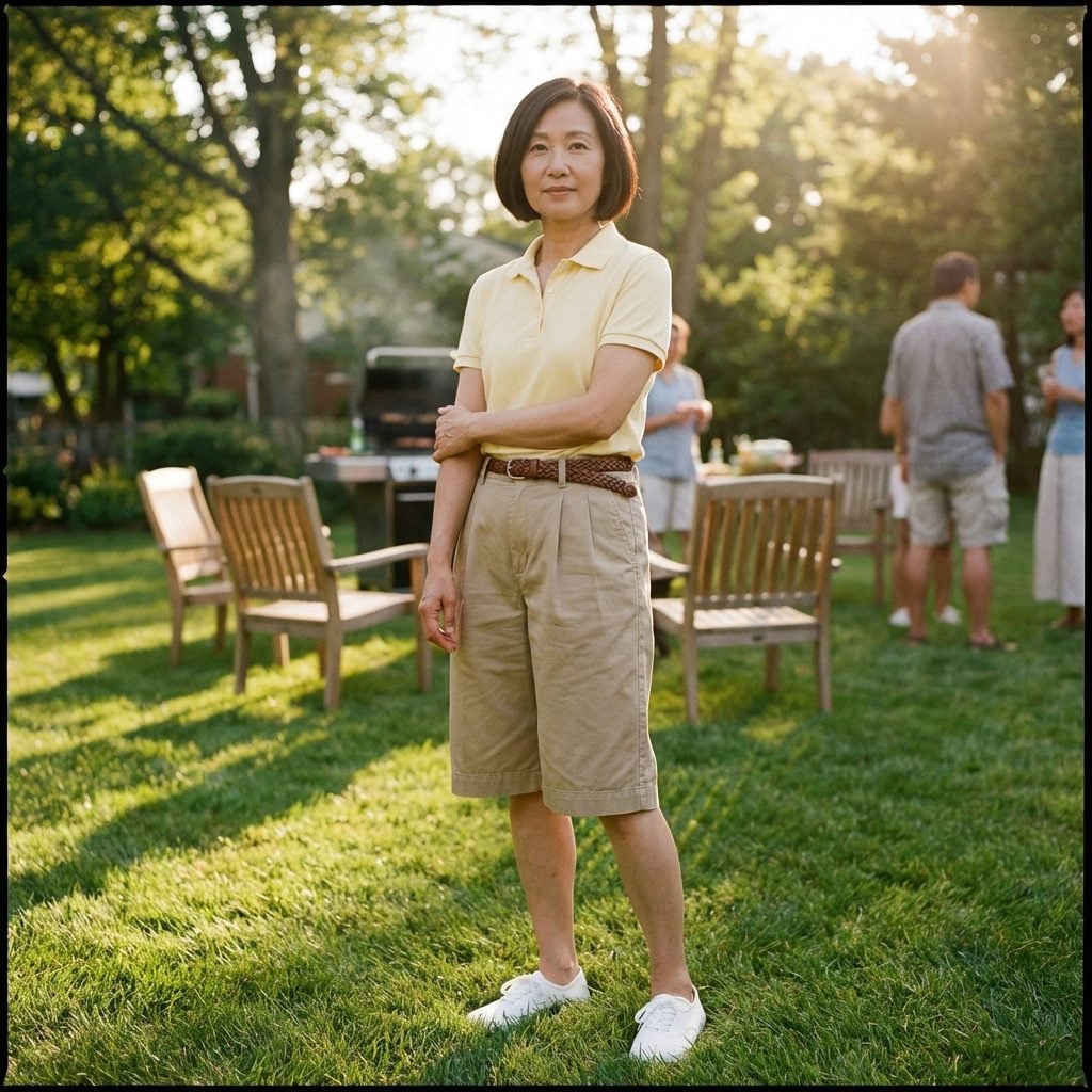 Pleated Khaki Shorts That Hit Exactly at the Most Awkward Possible Knee