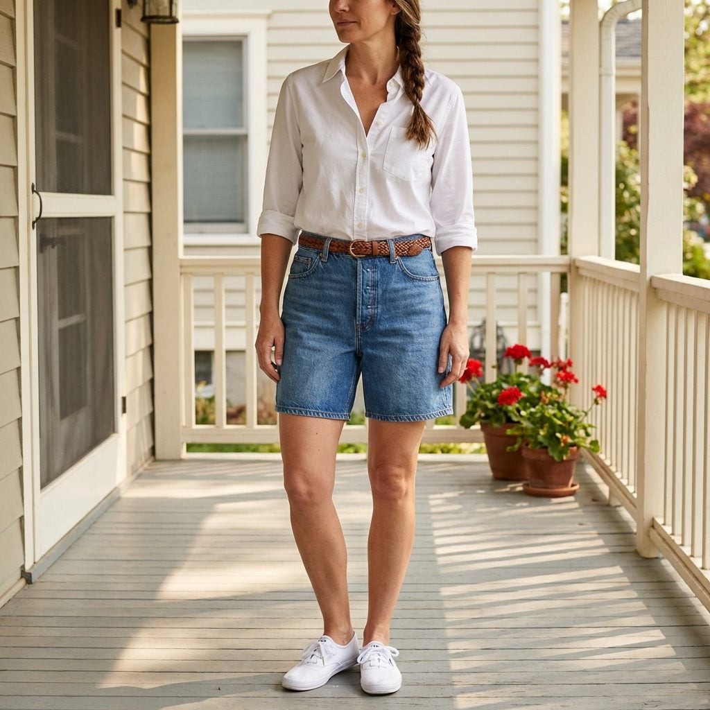 Loose-Fit 'Mom' Denim Shorts With the Longer Inseam and Zero Apologies