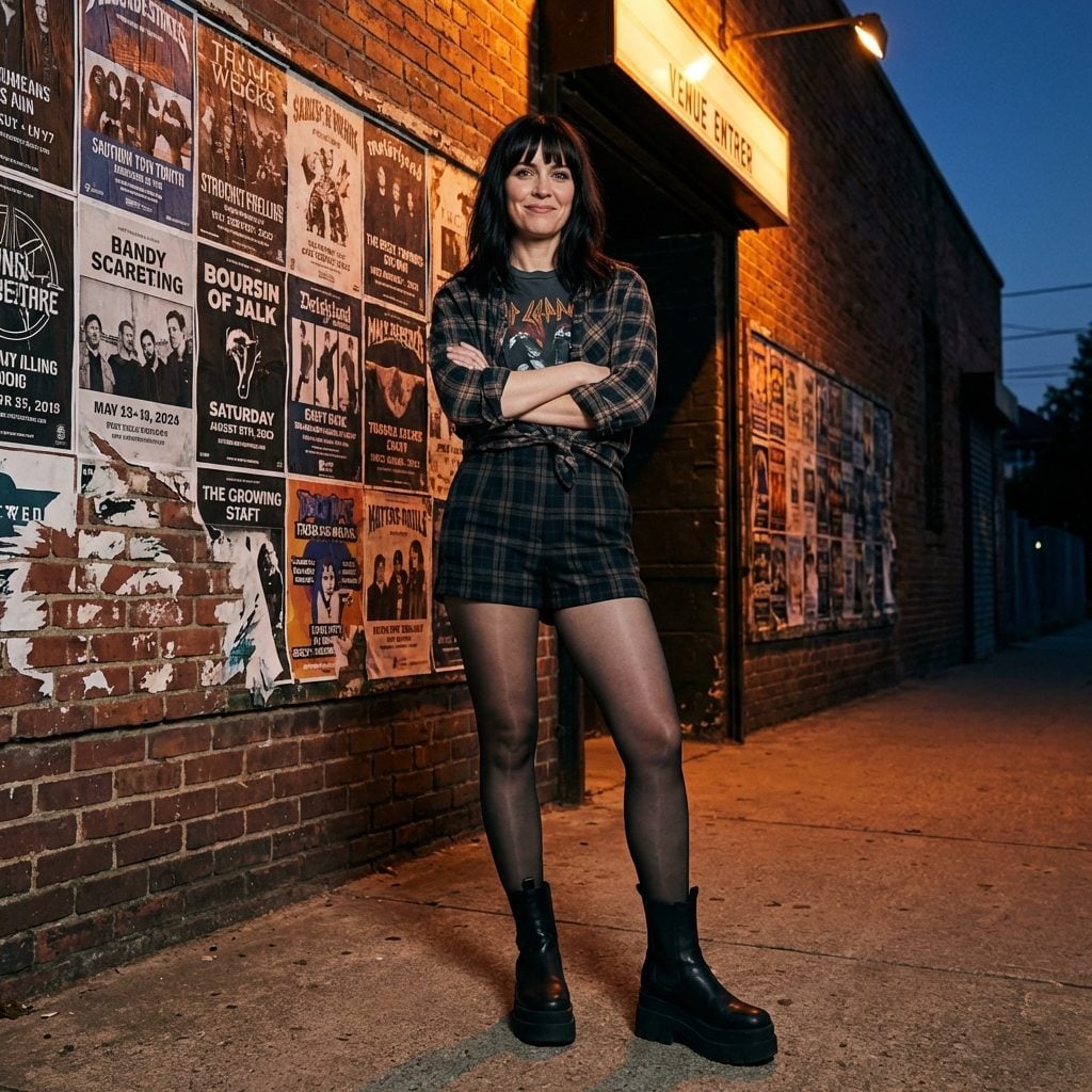 Shorts Worn Over Black Sheer Tights, Because Summer Was Just a Suggestion