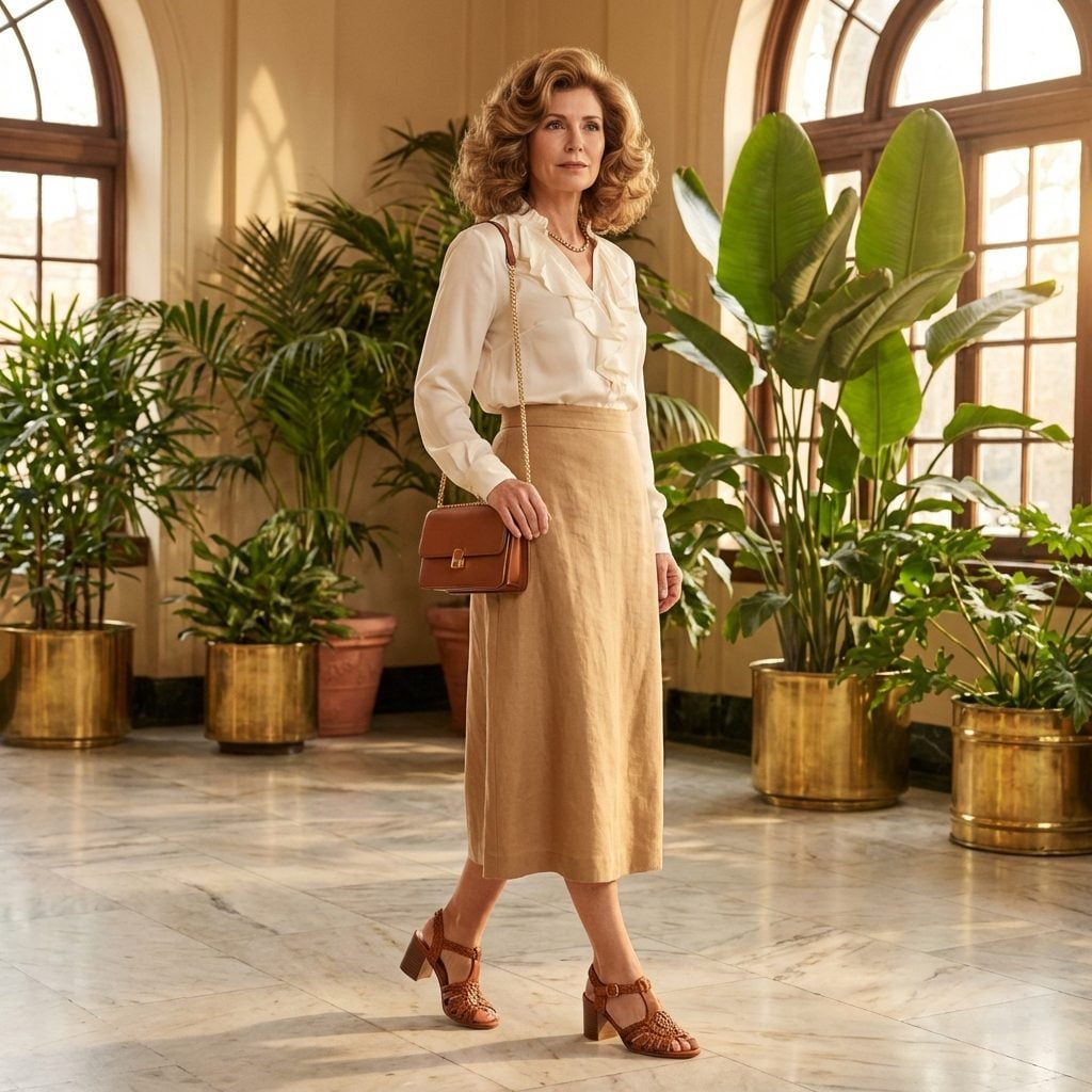 Woven Leather Sandals With a Stacked Wooden Heel