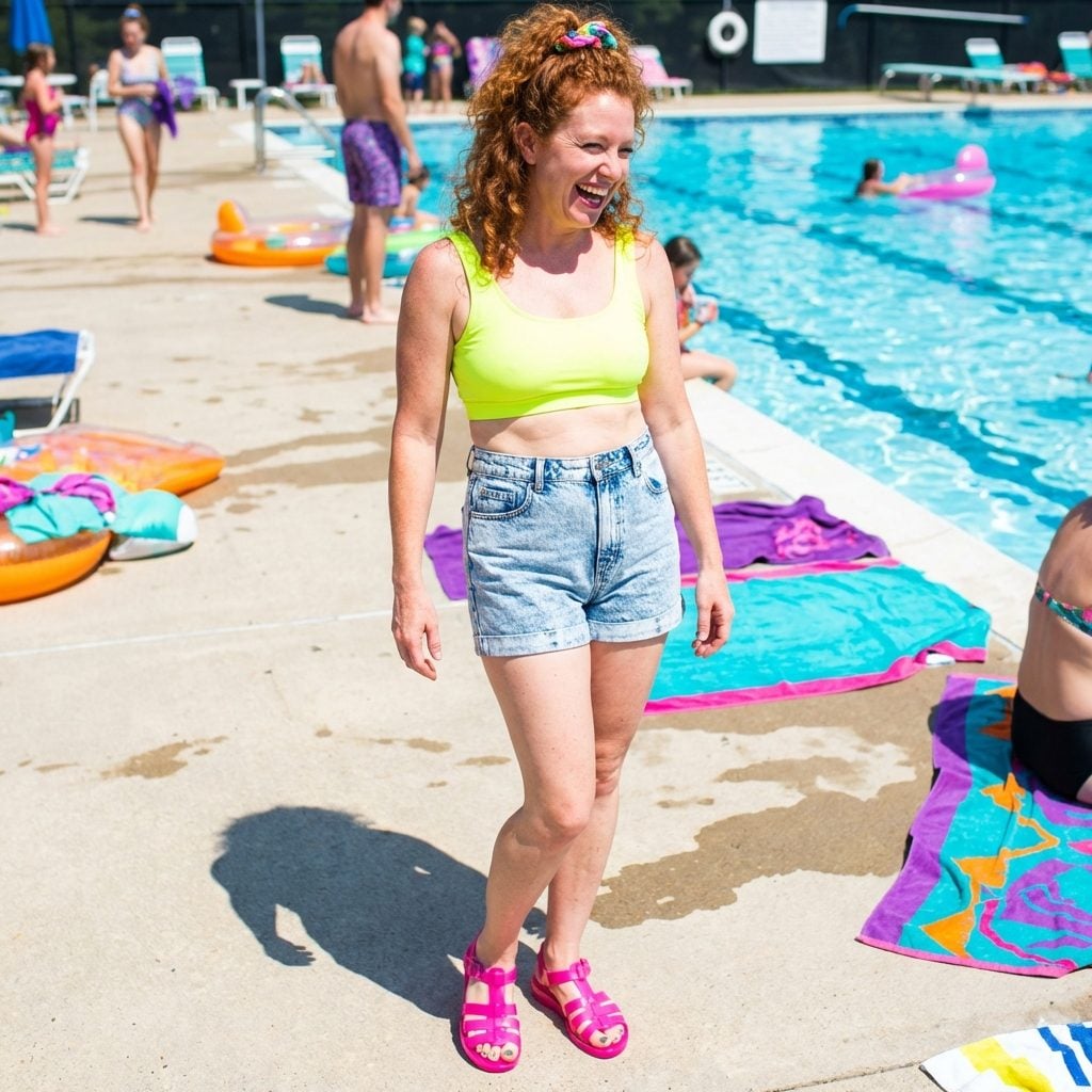Vinyl Strap Sandals in Colors That Should Not Have Existed