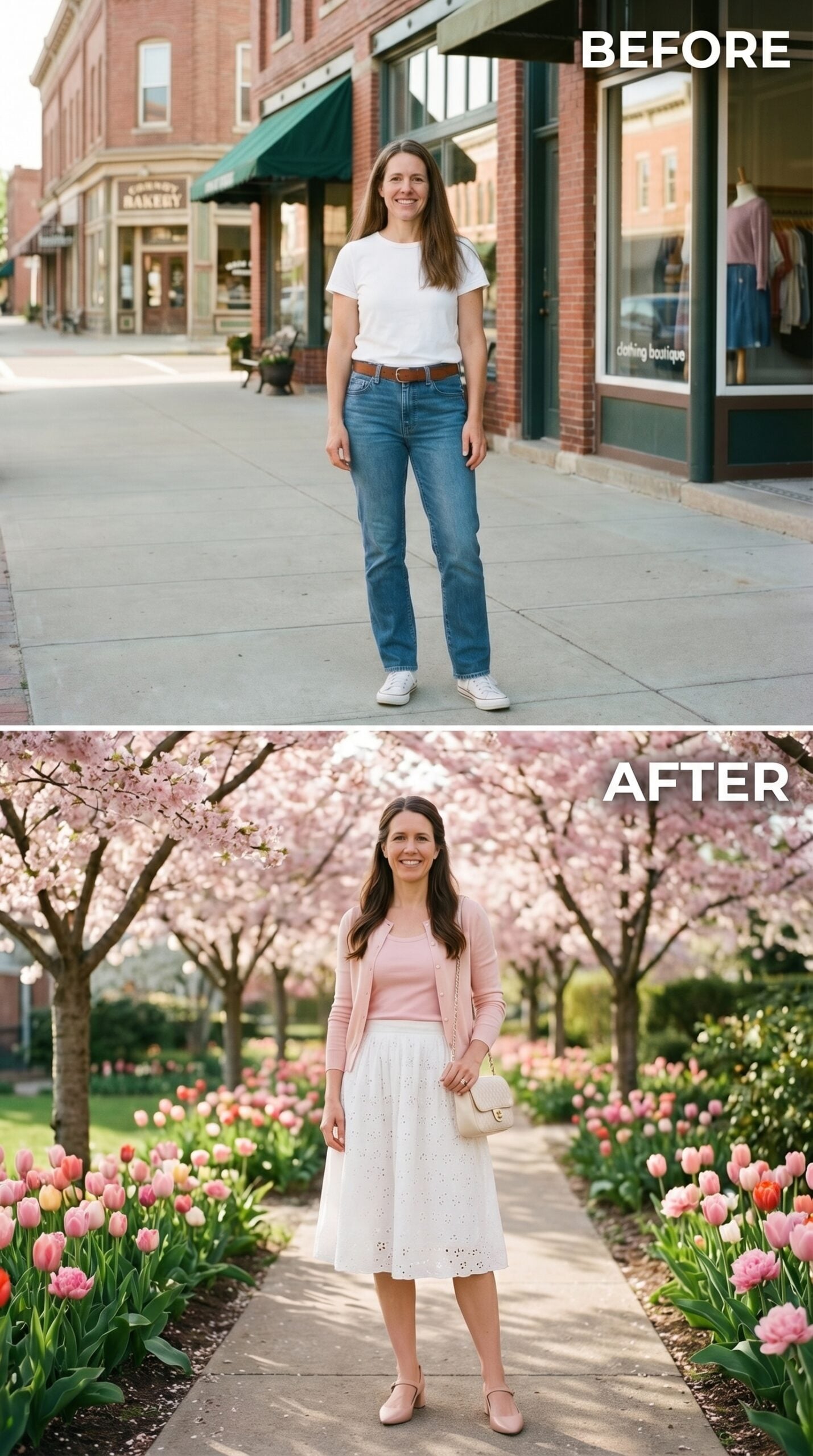 White Eyelet Midi, a Rose Cardigan, and the Look That Finally Belongs to Her
