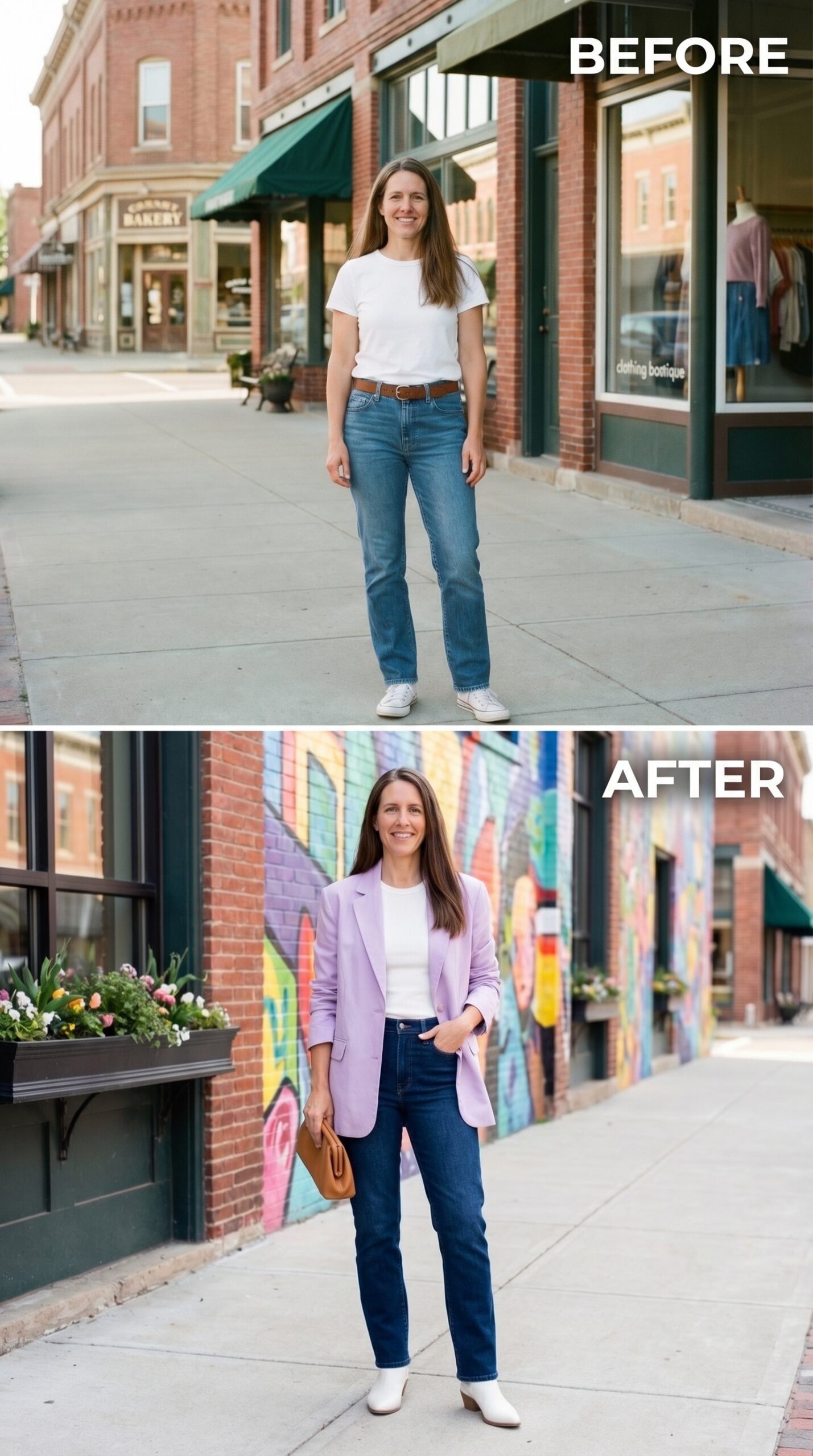Lavender Blazer, Dark Rinse Denim, and the Look That Reads Like a Promotion