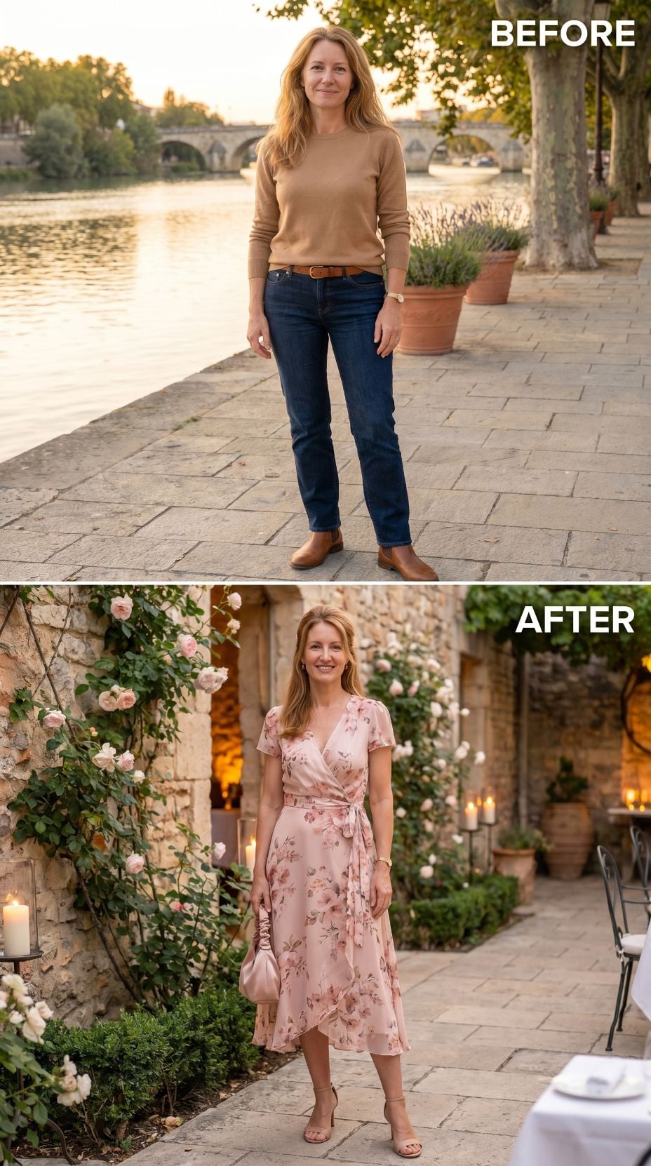 Jeans and a Camel Knit Were Enough — Until the Pink Wrap Dress Wasn't